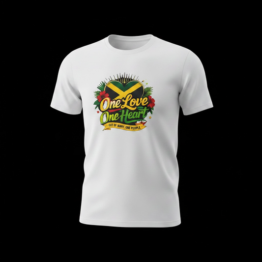 White One Love, One Heart Shirt W/Flower